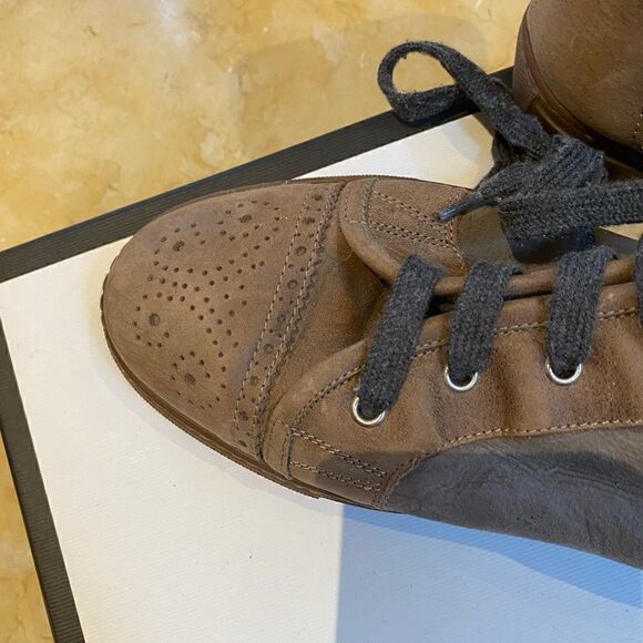 Brunello Cucinelli brown and gray booty with shearling detail. Size 10 - Picture 2 of 8